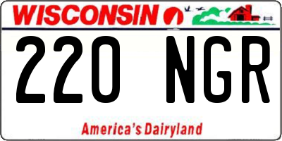 WI license plate 220NGR