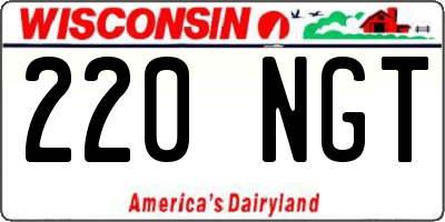 WI license plate 220NGT