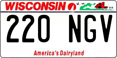 WI license plate 220NGV