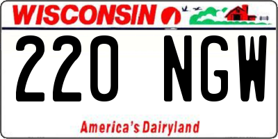 WI license plate 220NGW