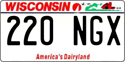 WI license plate 220NGX