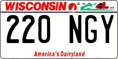 WI license plate 220NGY
