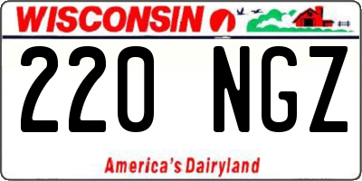 WI license plate 220NGZ