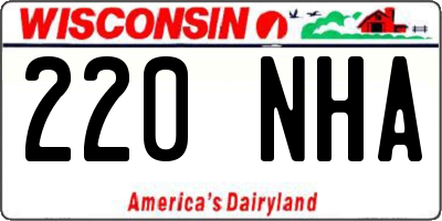 WI license plate 220NHA