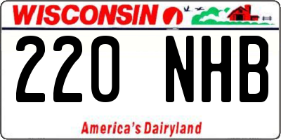 WI license plate 220NHB