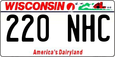 WI license plate 220NHC