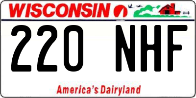 WI license plate 220NHF