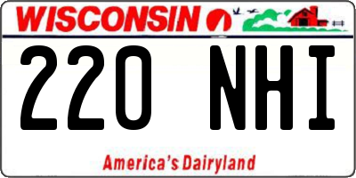 WI license plate 220NHI