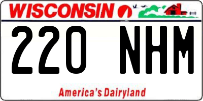 WI license plate 220NHM