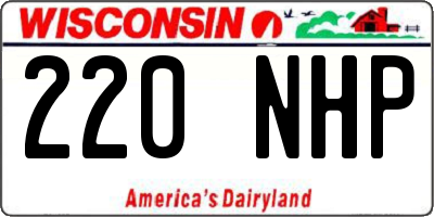 WI license plate 220NHP