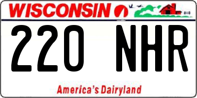 WI license plate 220NHR