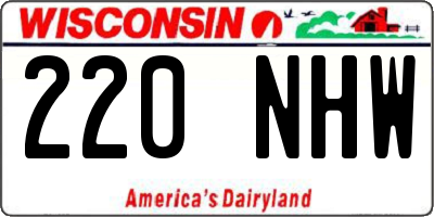 WI license plate 220NHW
