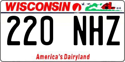 WI license plate 220NHZ
