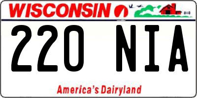 WI license plate 220NIA