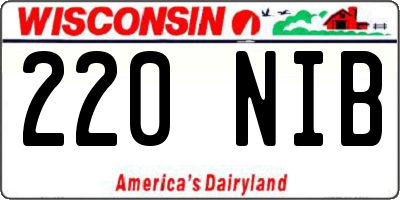 WI license plate 220NIB