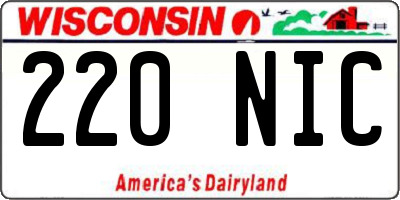 WI license plate 220NIC