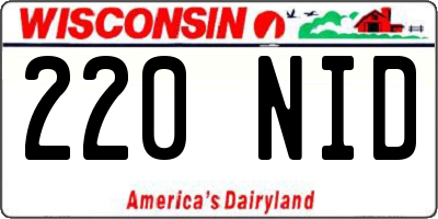 WI license plate 220NID