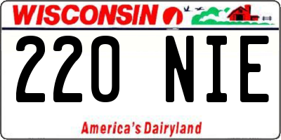 WI license plate 220NIE