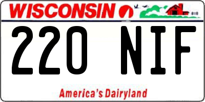 WI license plate 220NIF