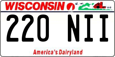 WI license plate 220NII