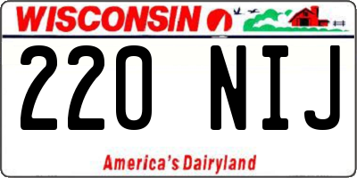 WI license plate 220NIJ