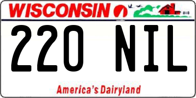 WI license plate 220NIL