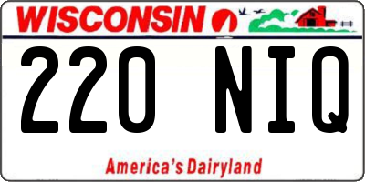 WI license plate 220NIQ