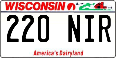 WI license plate 220NIR