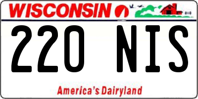 WI license plate 220NIS