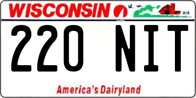 WI license plate 220NIT