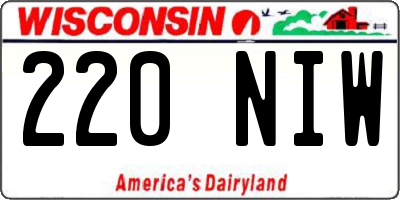 WI license plate 220NIW