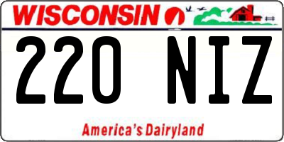 WI license plate 220NIZ