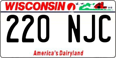 WI license plate 220NJC