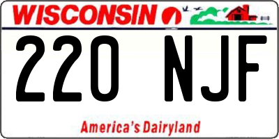 WI license plate 220NJF