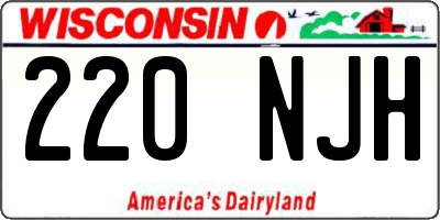 WI license plate 220NJH