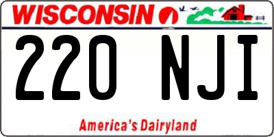 WI license plate 220NJI