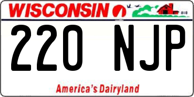 WI license plate 220NJP