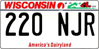 WI license plate 220NJR