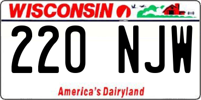 WI license plate 220NJW