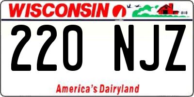 WI license plate 220NJZ