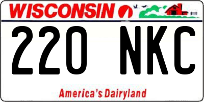 WI license plate 220NKC
