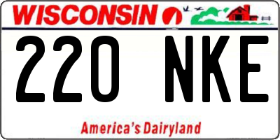 WI license plate 220NKE
