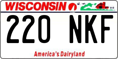 WI license plate 220NKF