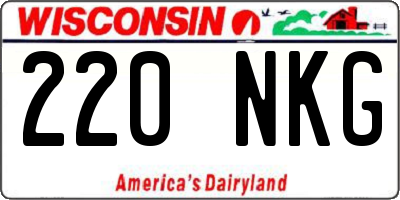 WI license plate 220NKG