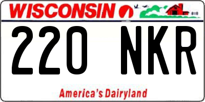WI license plate 220NKR