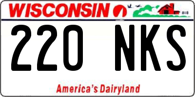 WI license plate 220NKS