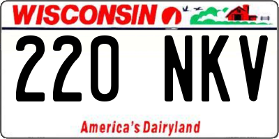 WI license plate 220NKV