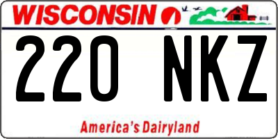 WI license plate 220NKZ