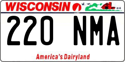 WI license plate 220NMA