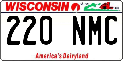 WI license plate 220NMC